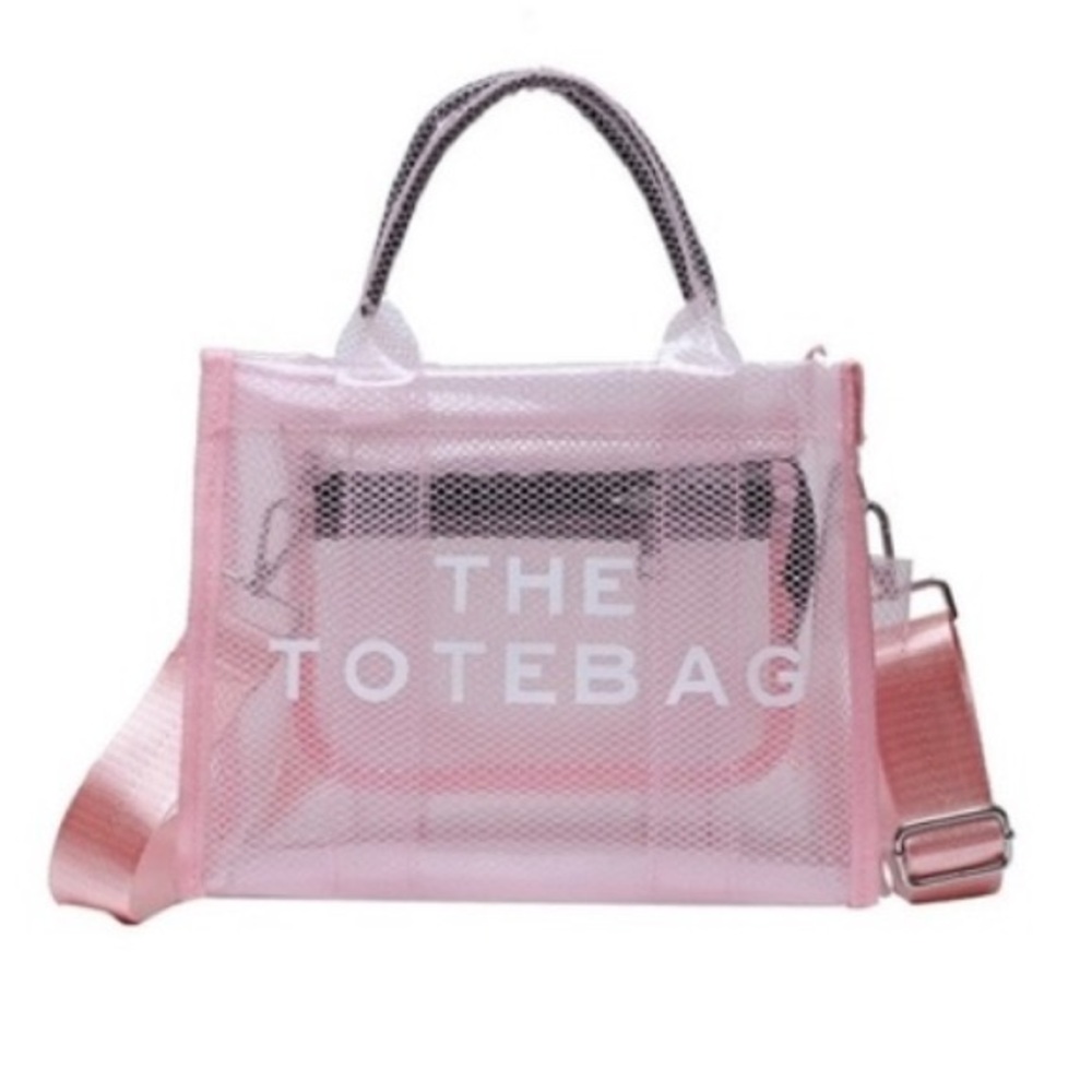 NWT  Zenana COLORFUL TRANSPARENT THE TOTE BAG W SHOULDER STRAP - Picture 3 of 3